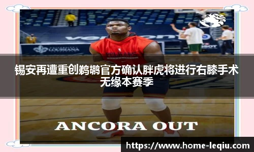 锡安再遭重创鹈鹕官方确认胖虎将进行右膝手术无缘本赛季